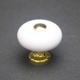 kth-j351 陶磁器製つまみ〈ホワイト/金色めっき〉/小