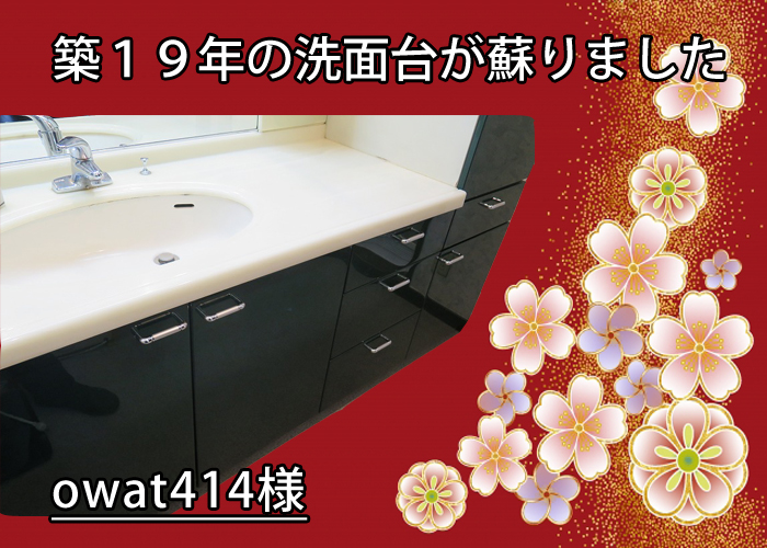 築19年の洗面台が蘇りました。(owat414様) │ たっぷりツマミ・取っ手屋さん お客様の声