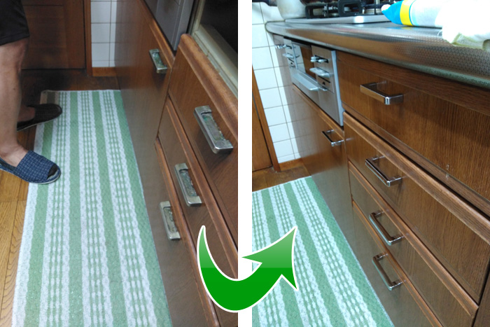 20170825_01 台所の流し台の扉の取っ手が古くなったので購入しました(森のクマさん様)