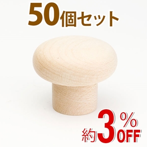 WAKI 木製つまみ　TW-313〈生地/木地〉50個セット